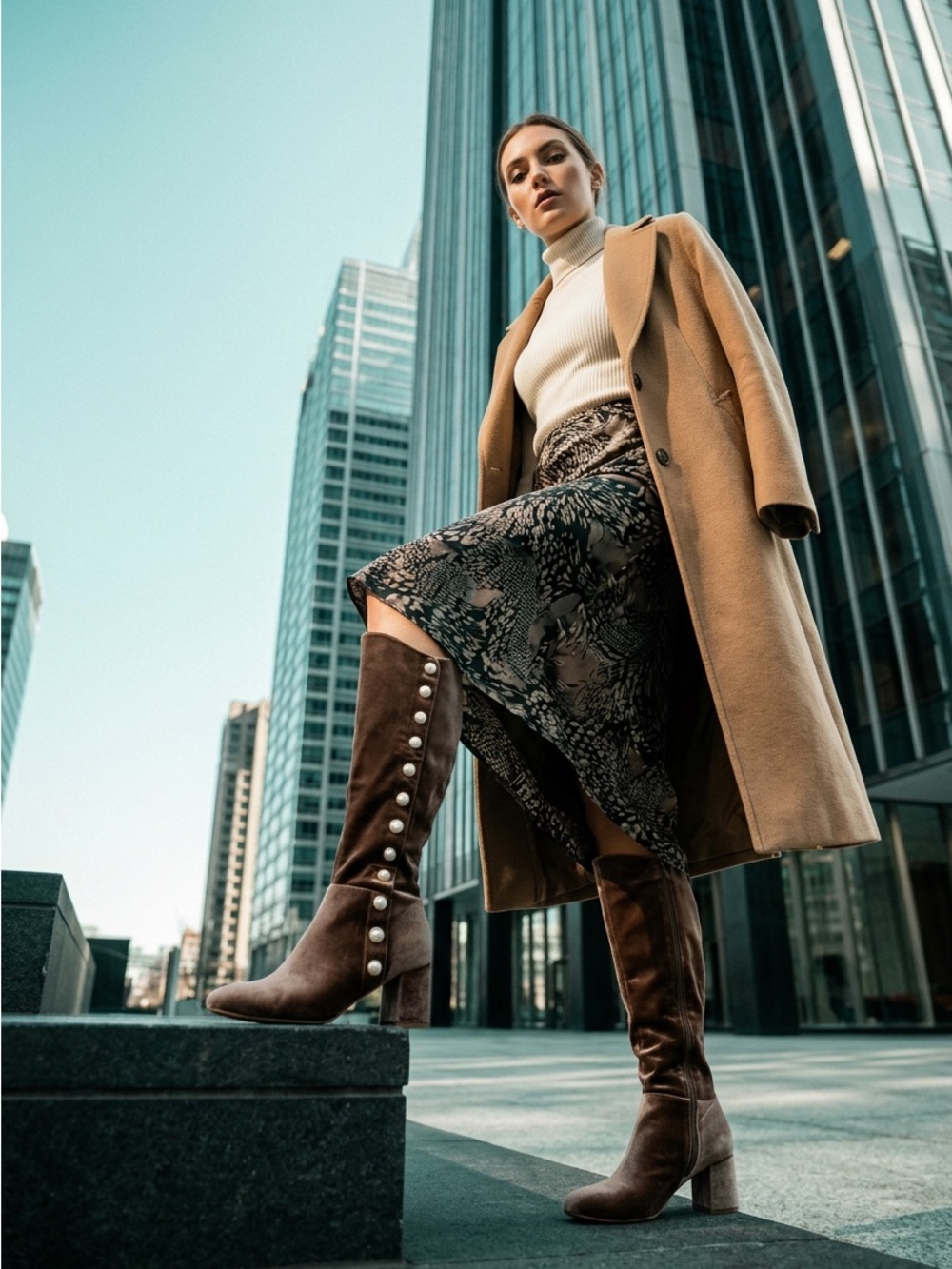Yoki Velvet Knee High Boots